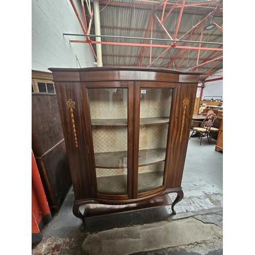 164 - A mahogany inlaid display cabinet