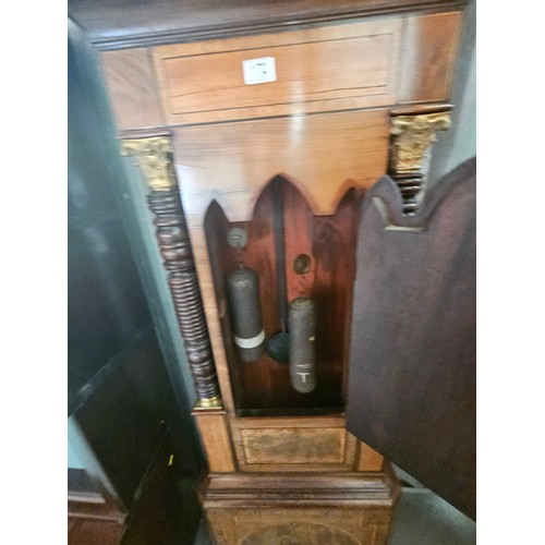 172 - A mahogany long cased - Bearington of Stoneygate - 30 day grandfather clock with weights and pendulu... 