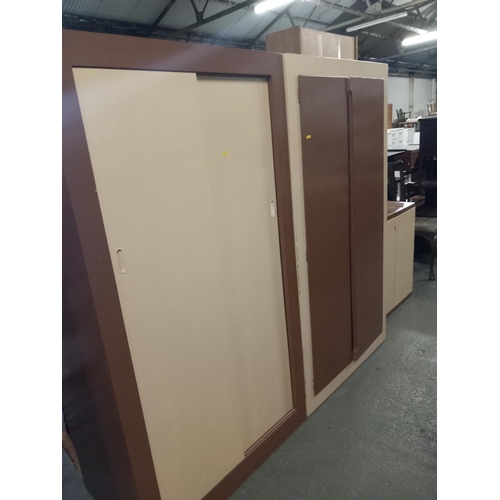 382 - 2 wardrobes and matching cabinet