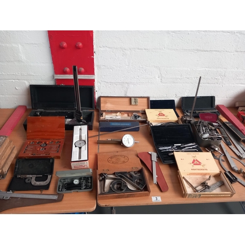 3 - Vintage engineers precision tools - height gauges, calipers, verniers, rules etc