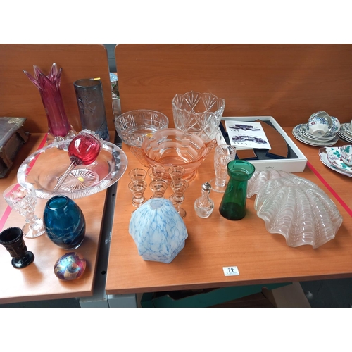 72 - Glass and art glass to include Mdina