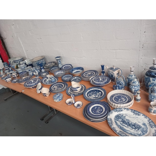 81 - A large quantity of blue and white china