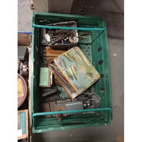 332 - A Myford Super 7 22v metal lathe with crates containing components and parts