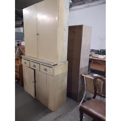 373 - A large painted kitchen cabinet