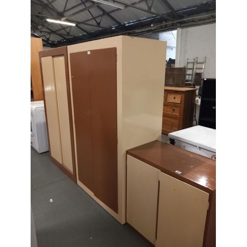 387 - 2 wardrobes and matching cabinet