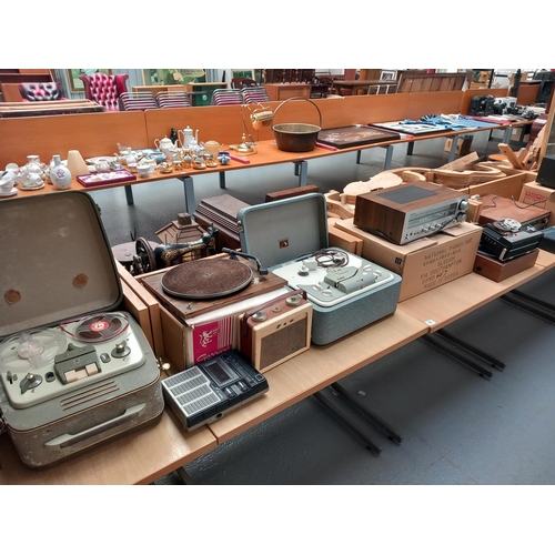 29 - A collection of vintage stereo equipment - Garrard 3000 turntable, trio tape deck, Technics tuner, r... 