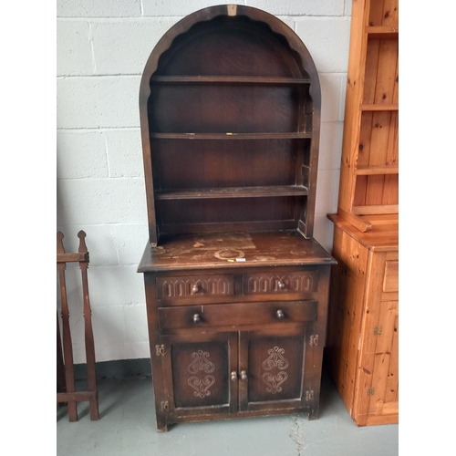 134 - A domed top oak dresser