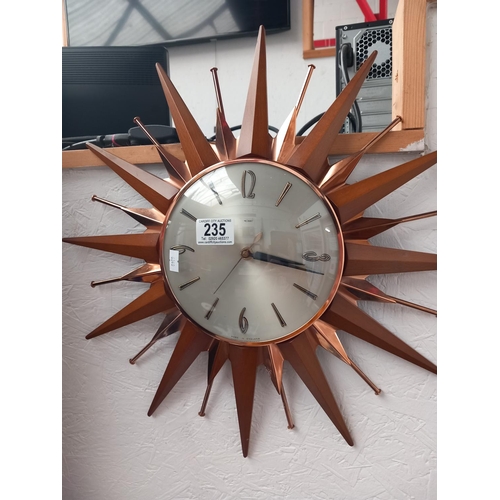 235 - A Metamec starburst mid century wall clock