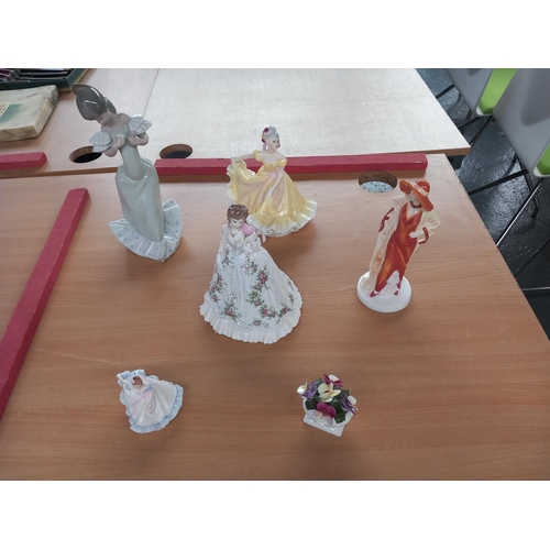 71 - Five figurines - Royal Doulton, Nao and Royal Worcester