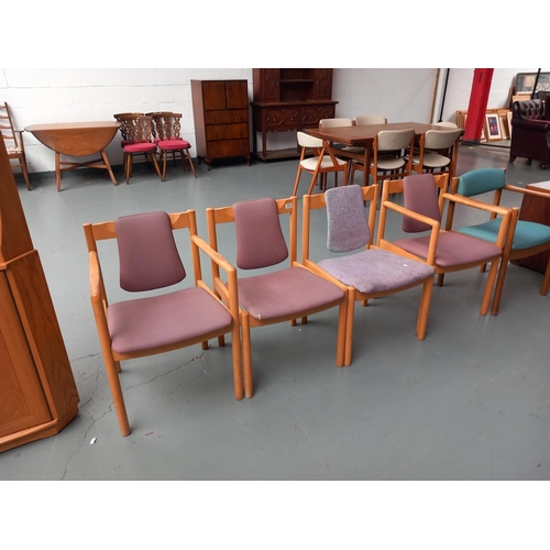 114 - Five ercol dining chairs