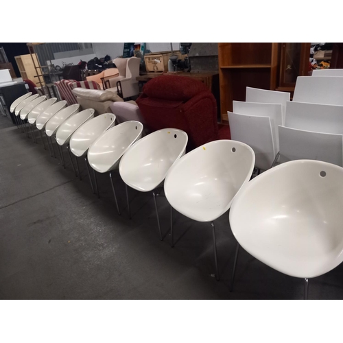 570 - Twelve white/cream Pedrali chairs