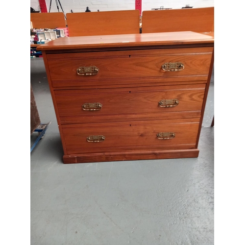 103 - A vintage three drawer chest of drawers