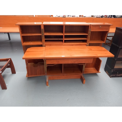 105 - A teak home office/fold away desk