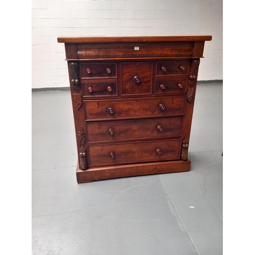 111 - A Victorian mahogany scottish chest of drawers with hat drawer