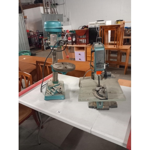 606 - A bandsaw a Naerok pillar drill