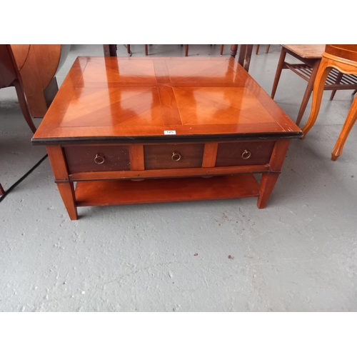 125 - Large square coffee table with drawers either side