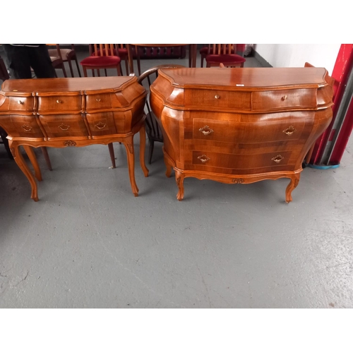 126 - French style chest of drawers and hall table