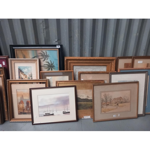 150 - Selection of original artwork to include oil on canvas and watercolours