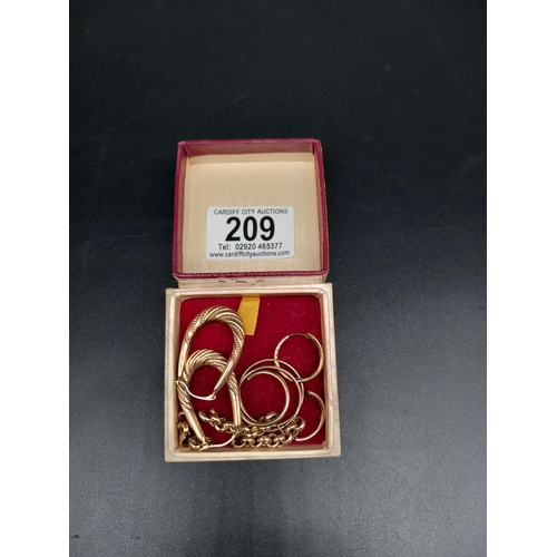 209 - Scrap 9k gold earrings etc (5.8 grams)