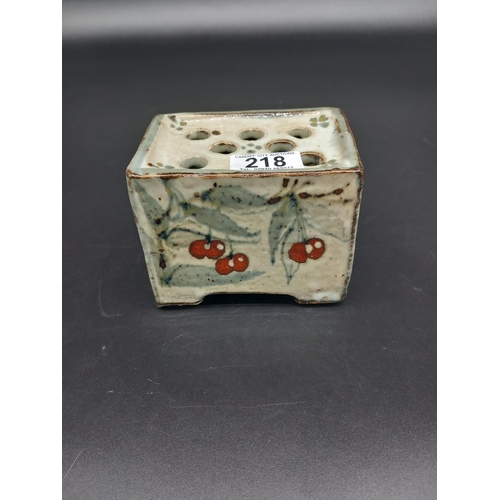 218 - A Studio Pottery rectangular vase by potter Colin Kellam