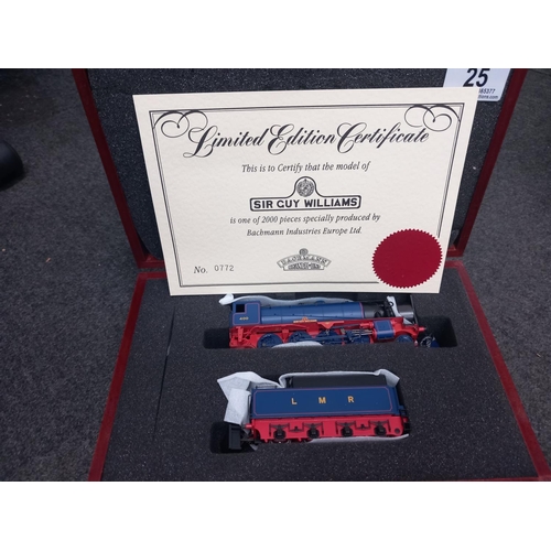 25 - Boxed in Presentation box Bachmann Sir Guy Williams limited edition No 0772 of 2000