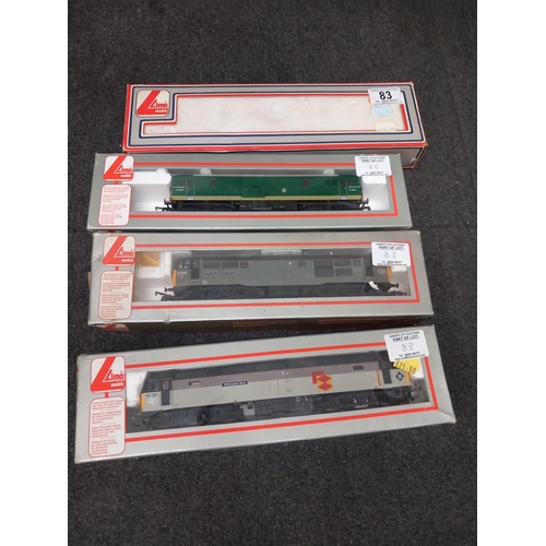 83 - 4 boxed Lima locomotives - 205136MWG, 205276, 205044a and a class 31 568 205094