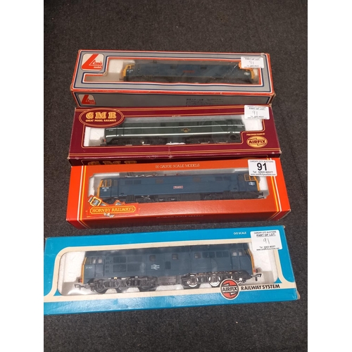 91 - Four boxed 00 gauge model trains - Hornby 