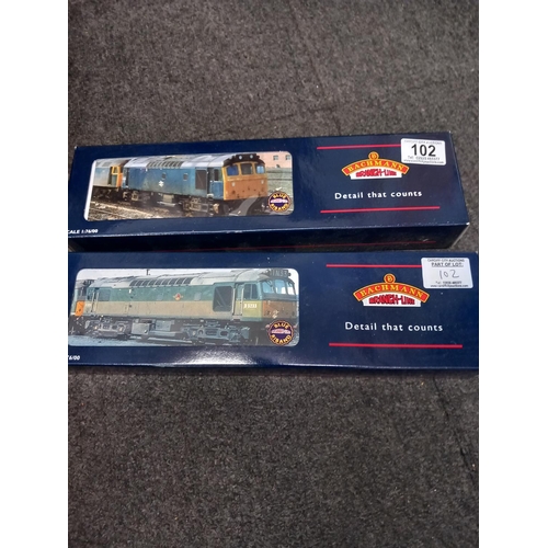 102 - Boxed Bachmann 32-412 Class 25/2 Diesel 25083 BR Blue weathered and a boxed Bachmann 32-403 Class 25... 