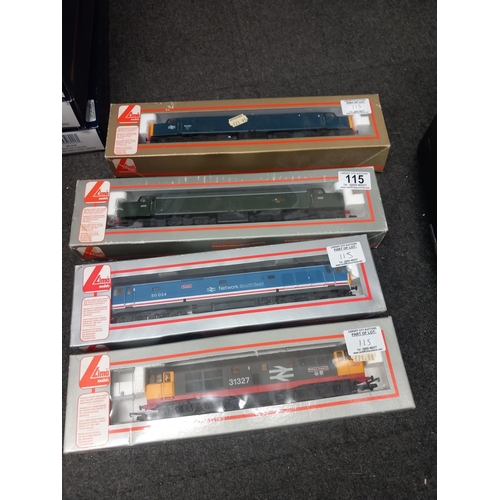 115 - Boxed Lima 205234A1 locomotive, boxed Lima 205189 locomotive, boxed Lima 205027A3 locomotive and a b... 