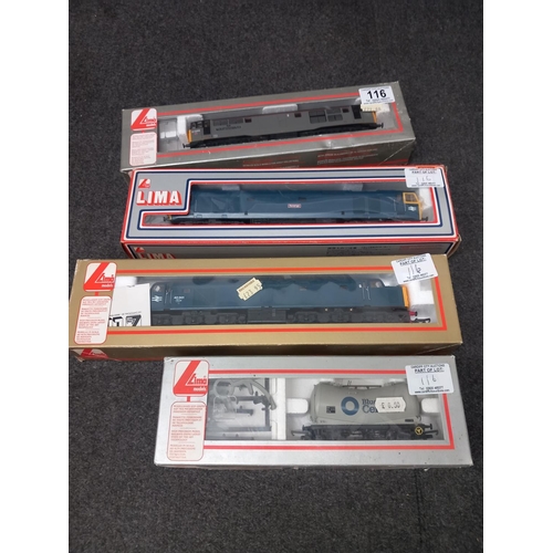 116 - Boxed Lima 205094A2 locomotive, boxed Lima 205141 MWG locomotive, boxed Lima 205189 locomotive and a... 