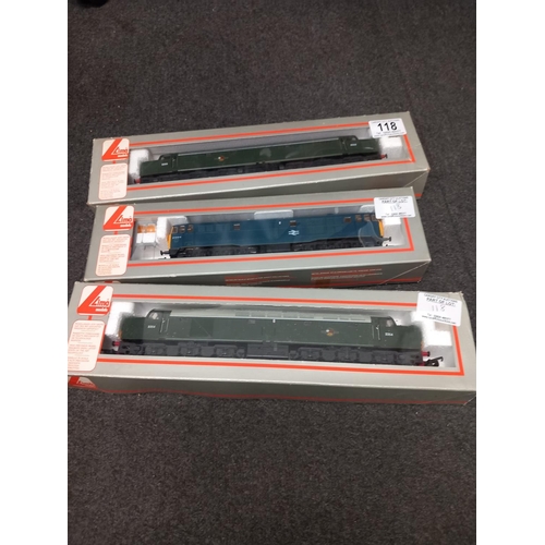 118 - Boxed Lima 205062, boxed Lima 205238CL 31, boxed Lima 205064A1 locomotive