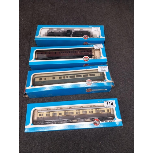 119 - Boxed Airfix 4F Fowler BR Livery 54123-9, Boxed Airfix 54200-5 2nd class Intercity Brake Coach MK11 ... 