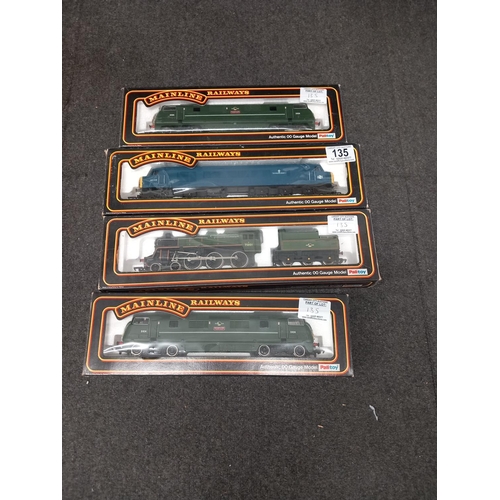 135 - A boxed Mainline 37040 class 45/0 1coco diesel locomotive BR blue livery, a boxed Mainline 37053 460... 