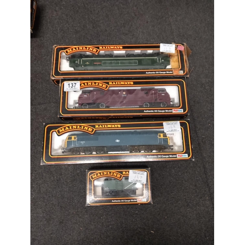 137 - A boxed Mainline 37403 16t mineral wagon and ore load, a boxed Mainline 37035 class 56 co co diesel ... 