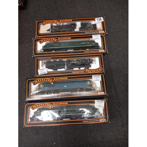 138 - A boxed Mainline 37035 class 56 coco diesel locomotive BR blue livery, a boxed Mainline 37050 Type 4... 