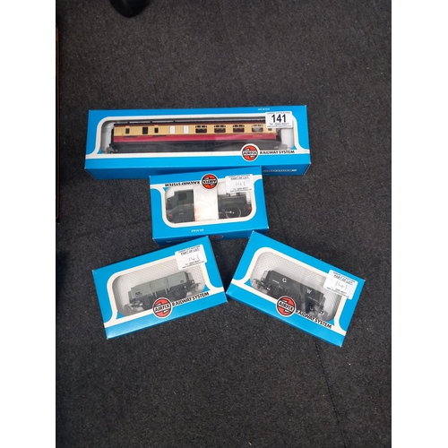 141 - A boxed Airfix 54152-7 1400 class tank GWR, a boxed Airfix 54364-8 5 plan wagon BR unfitted, a boxed... 