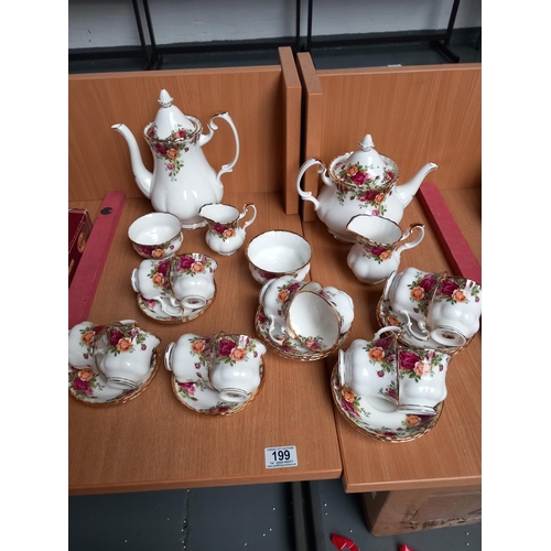 199 - A Royal Albert Old Country Roses part tea and coffee set - approximately 30 pieces