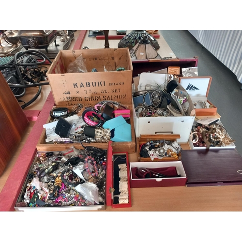 220 - A selection of costume jewellery to include necklaces, bangles rings etc