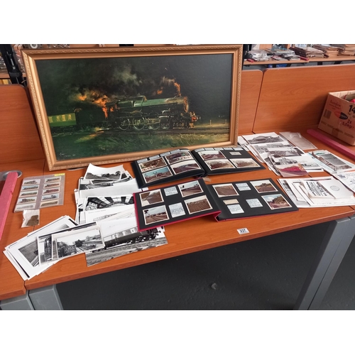 237 - Vintage railway ephemera - original train photographs, staions, railway tokens, postcards and a larg... 