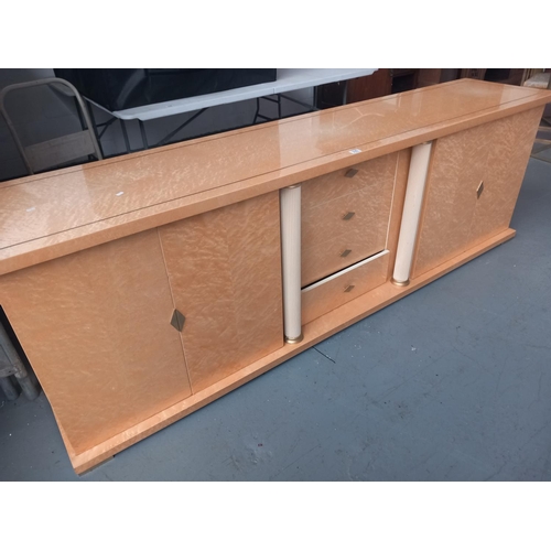 335 - A birdseye maple 1980s Harrods sideboard (bottom drawer needs attention)