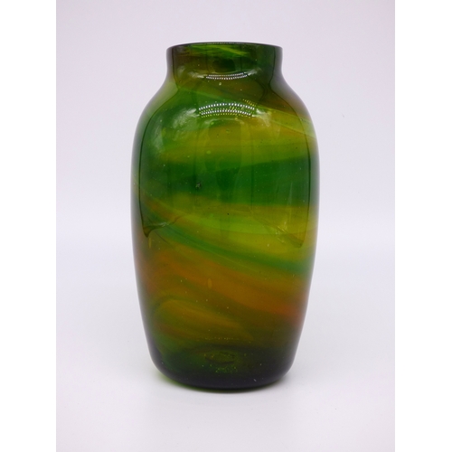 1 - Hartley Wood, swirled green and yellow glass vase circa 1930.

Height 24.5cm.