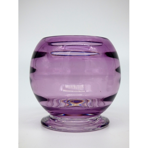 15 - Thomas Webb, Stevens & Williams and Richardson purple optic glass vases.

Heights 15, 10 & 19.5cm.