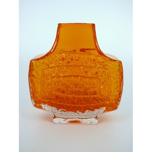 21 - Whitefriars Tangerine glass TV vase designed by Geoffrey Baxter.

Pattern number 9677, height 17.5cm... 