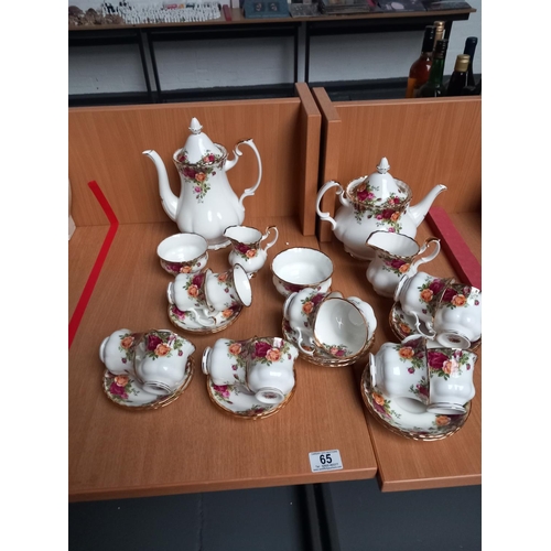 65 - A Royal Albert Old Country Roses part tea and coffee set - approximately 30 pieces