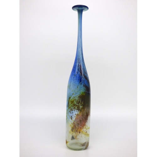 65 - Isle of Wight Studio Glass, a squat stoppered bottle, tall attenuated bottle and a baluster vase fro... 