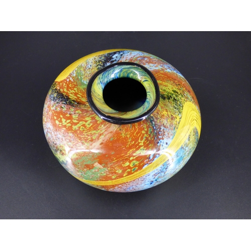 72 - Ioan Nemtoi, a squat bulbous polychrome vase.

Engraved signature Nemtoi, diameter 19cm.