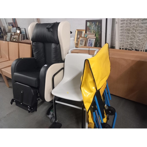 434 - An Evac chair, leatherette mobility chair