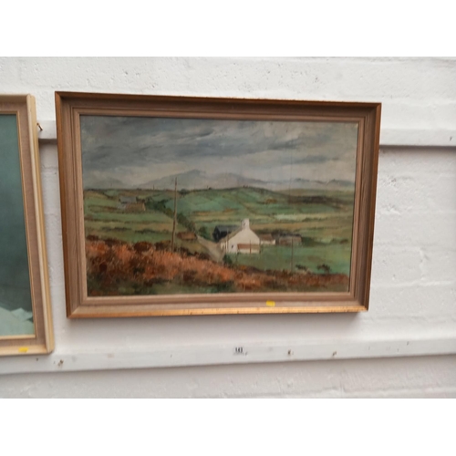 143 - A painted oil on canvas landscape signed by artist Alwynne Bowen