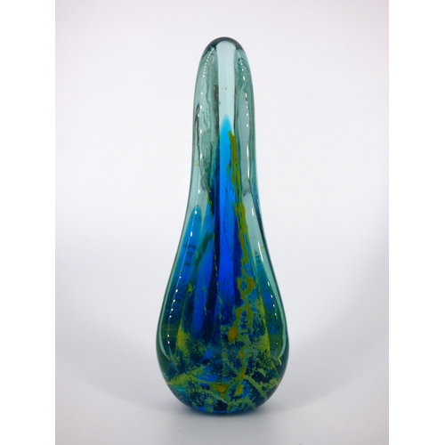 88 - Mdina Glass Malta, conical bowl, obelisk, Tiger inside out vase and trailed knot sculpture designed ... 