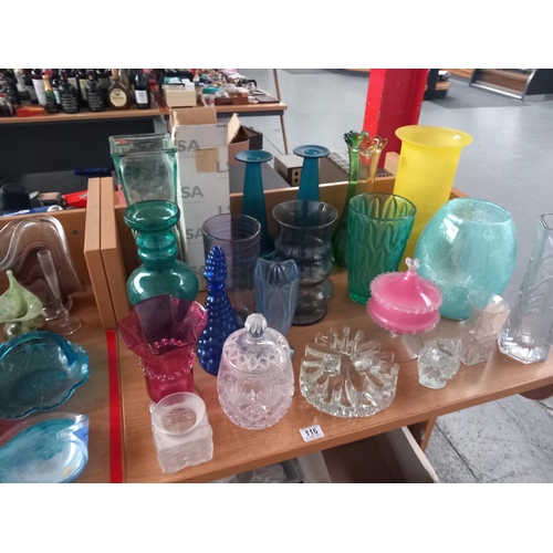 116 - Collection of vases to include Sklo Union, Darlington and Cranberry
